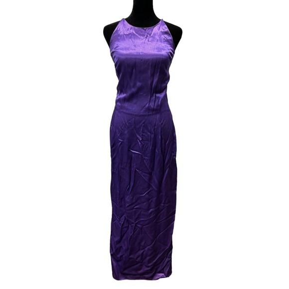 NWT Jessica McClintock Gunne Sax Satin Purple Diamond Princess Dress Size 13/14 - Picture 2 of 16